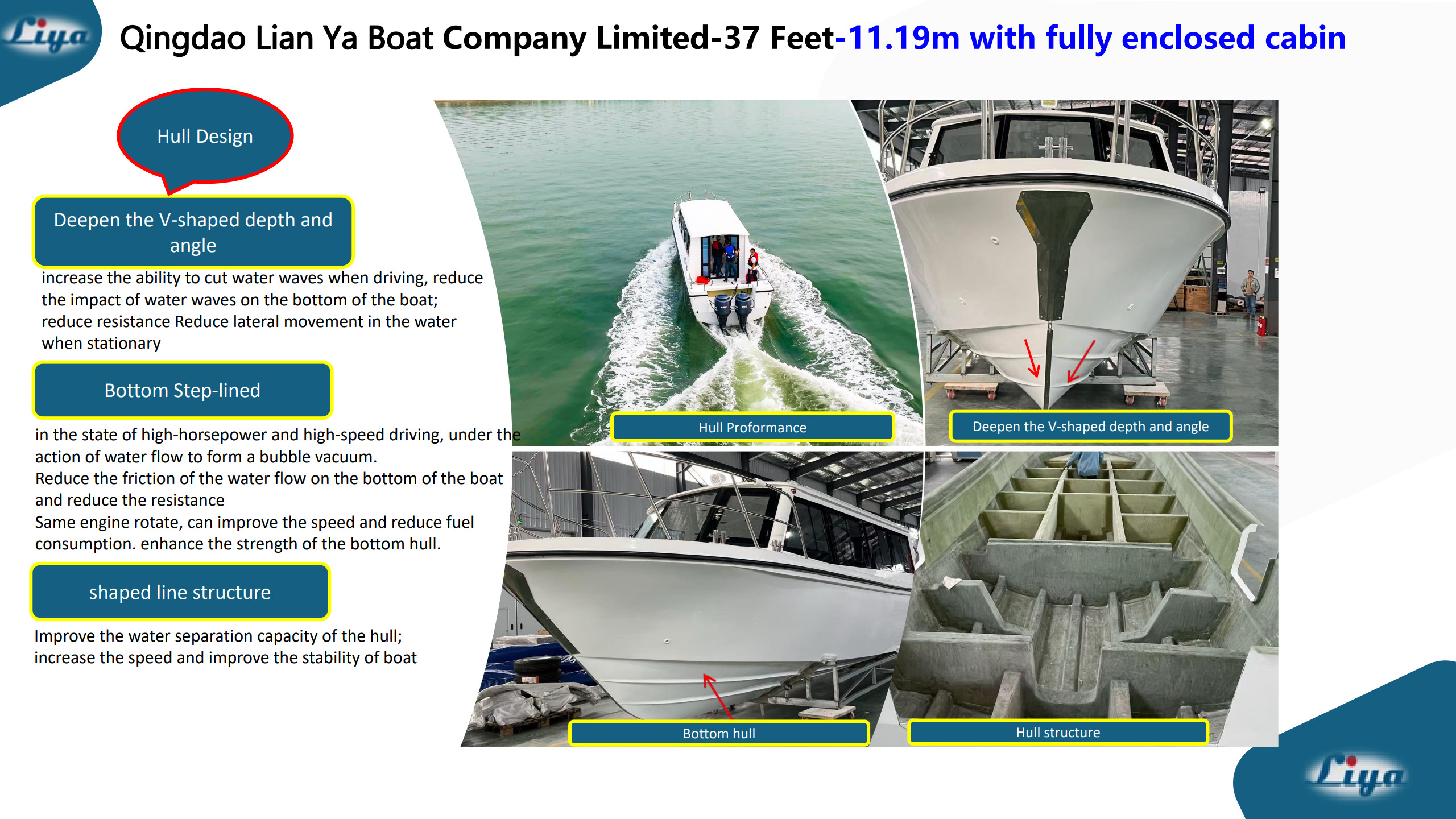 37ft fiberglass passenger boat hull design
