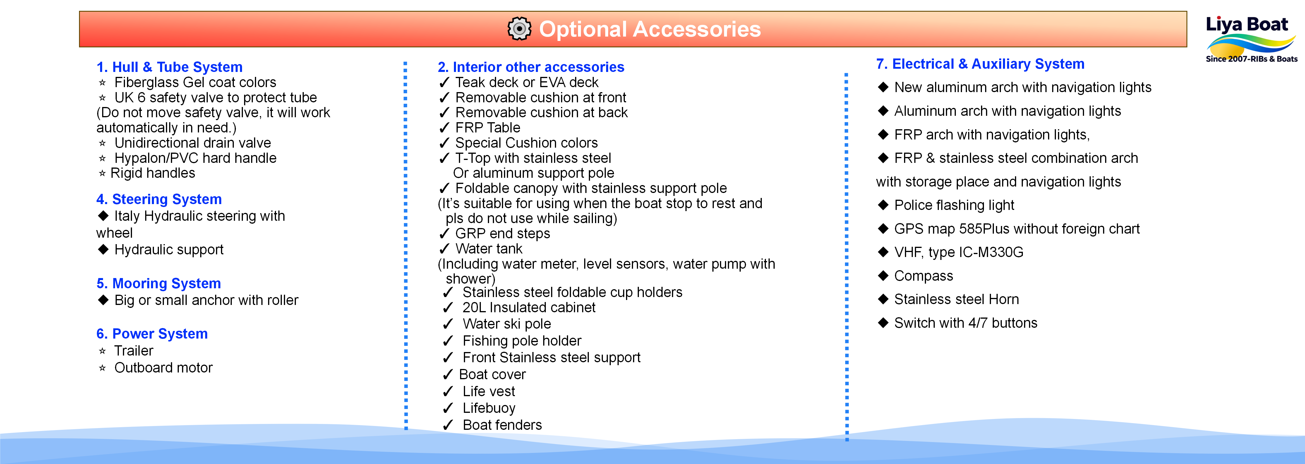 Optional removable FRP table for dining and social gatherings on water Optional removable FRP table for dining and social gatherings on water