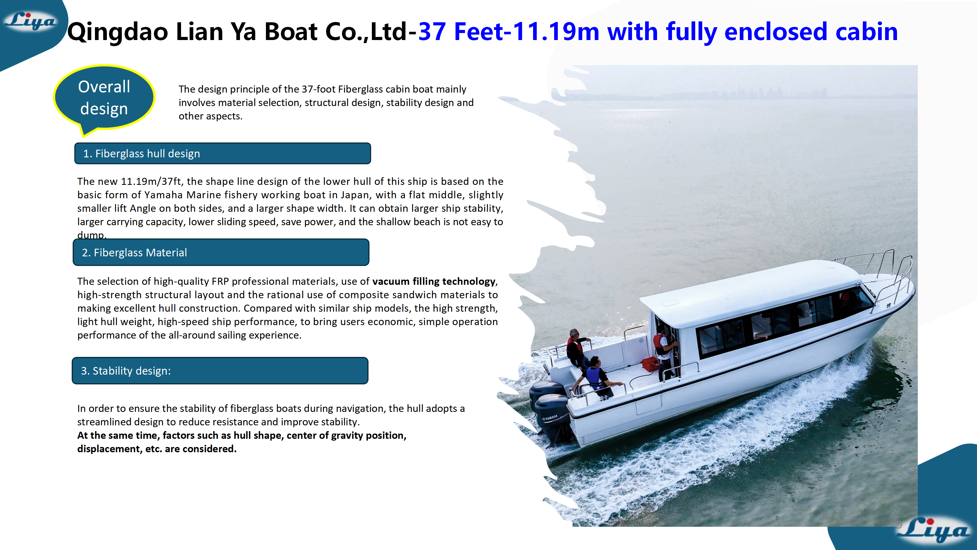37ft sightseeing tour boat design