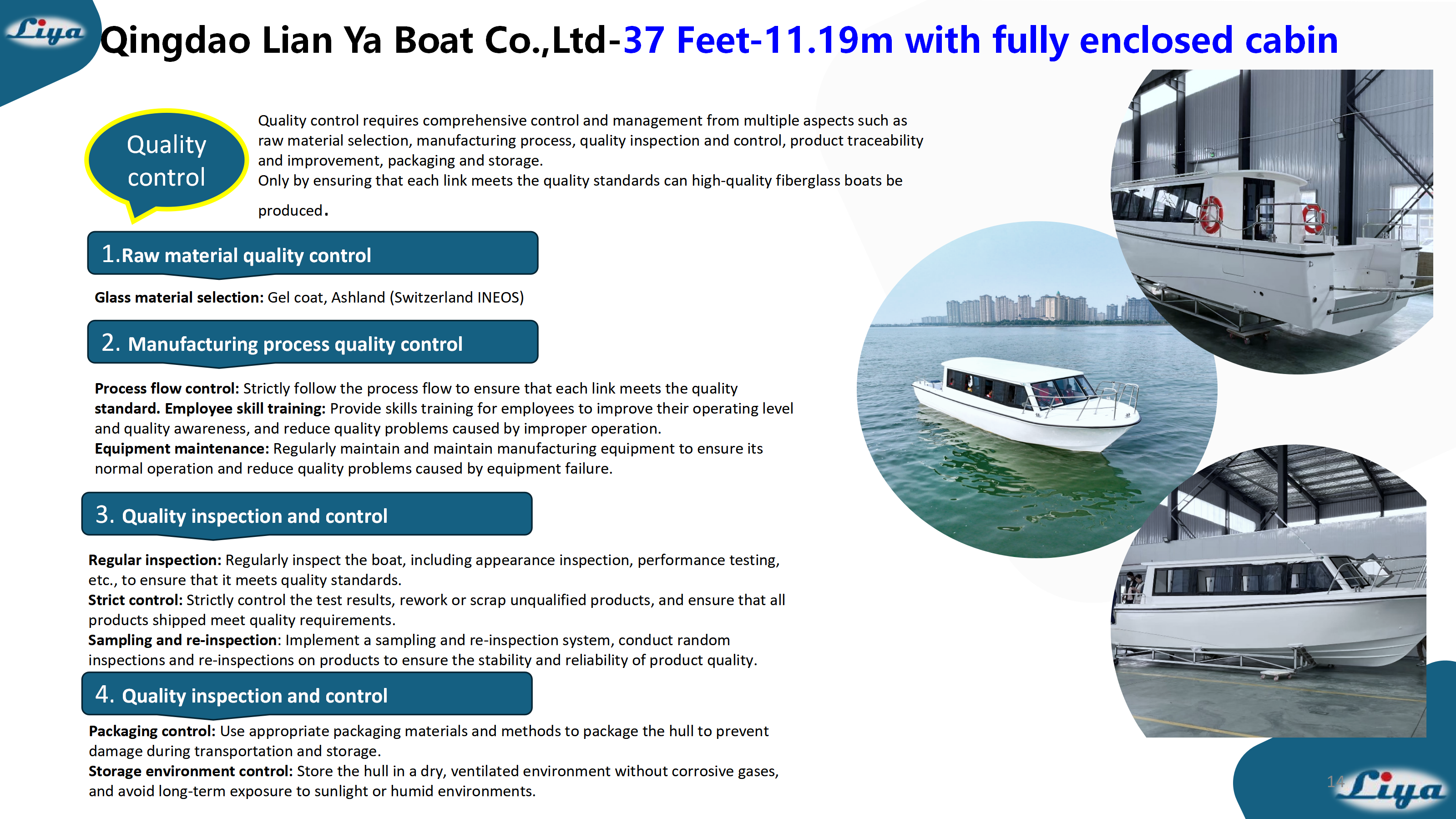 37ft passenger ferry boat quanlity control