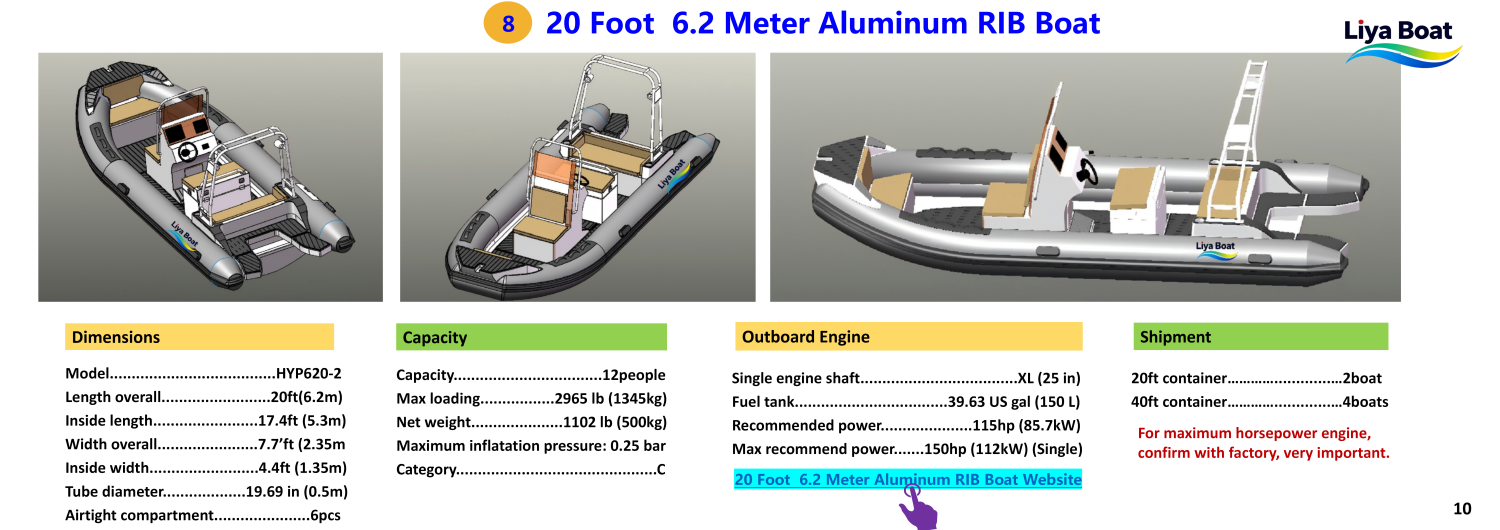 Walkaround Access of Center Console Design on Liya 20ft RIB 20 Foot 6.2 Meter Aluminum RIB Boat