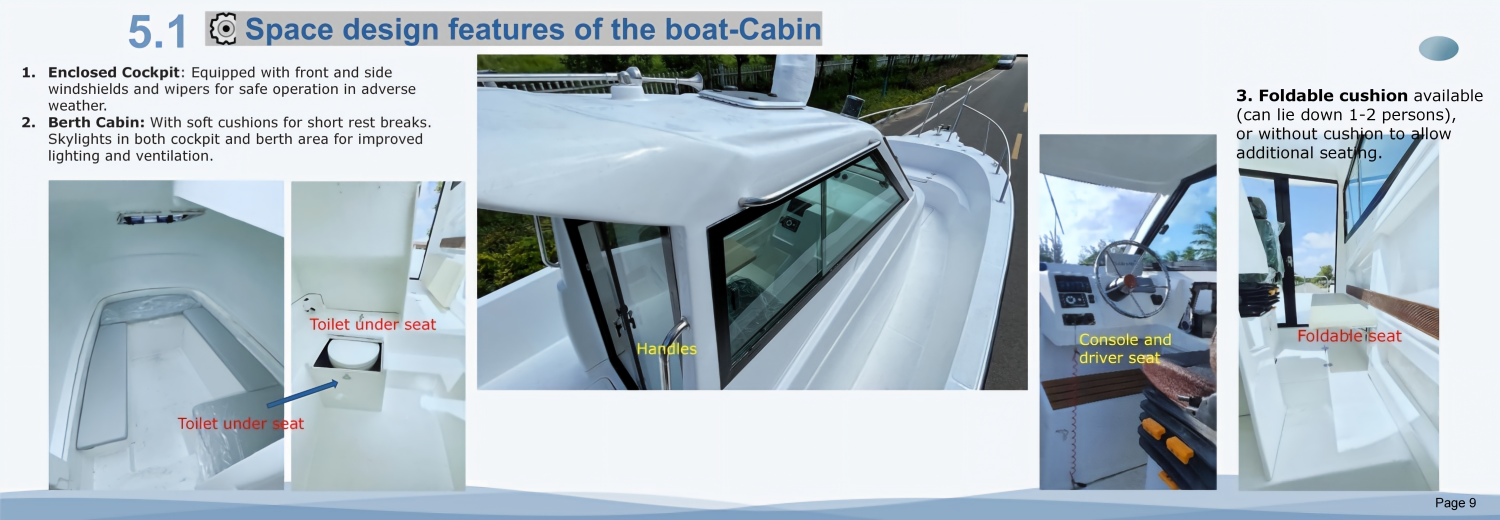 Large Aft Deck Storage Box for Fishing Gear spacious-9-person-cabin-fishing-boat-interior