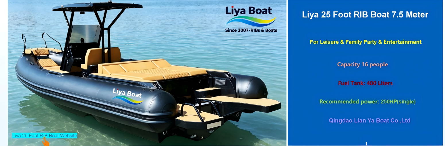 Liya luxury 25 foot high performance ltaly design RlB 25ft luxury inflatable boat for sale