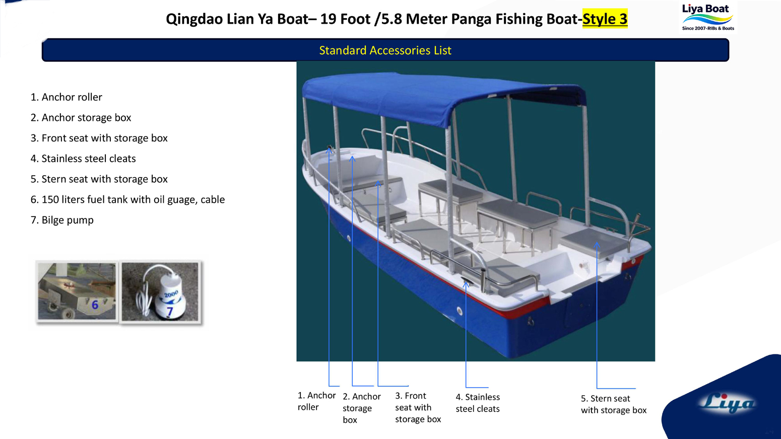 Liya 19 Foot Panga Fishing Boat standard