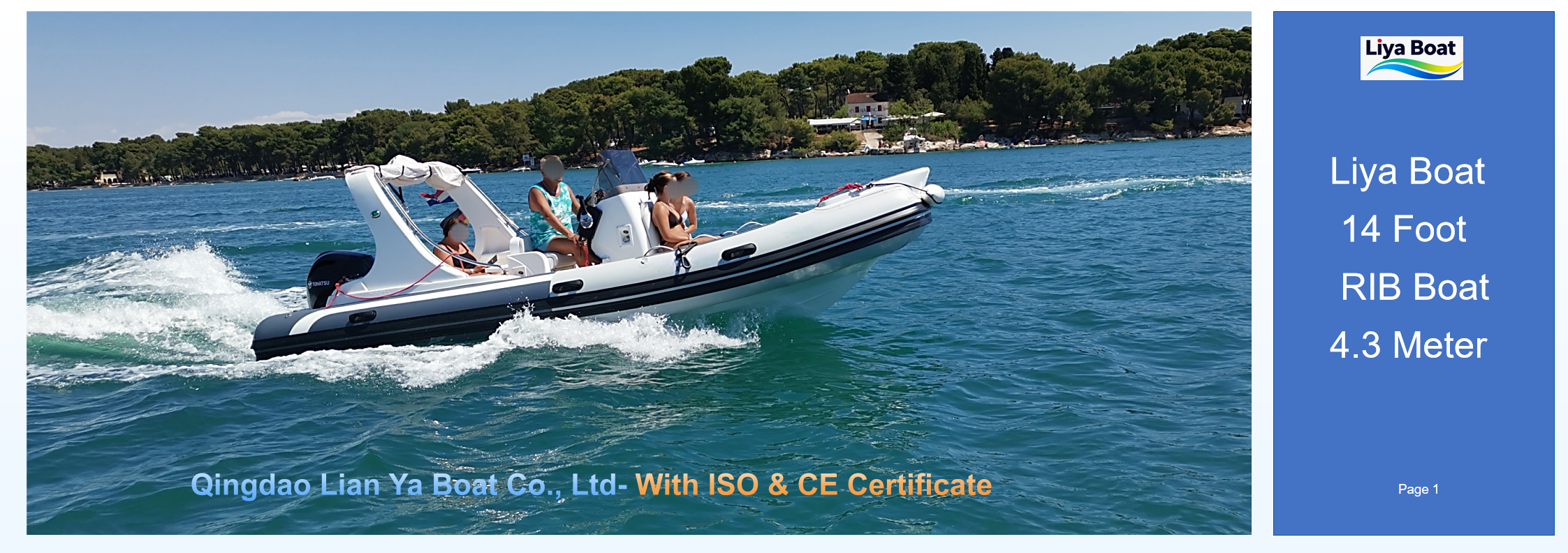 Liya 14ft Family RIB Optional Bow Sun Pad on Liya 14ft Family RIB