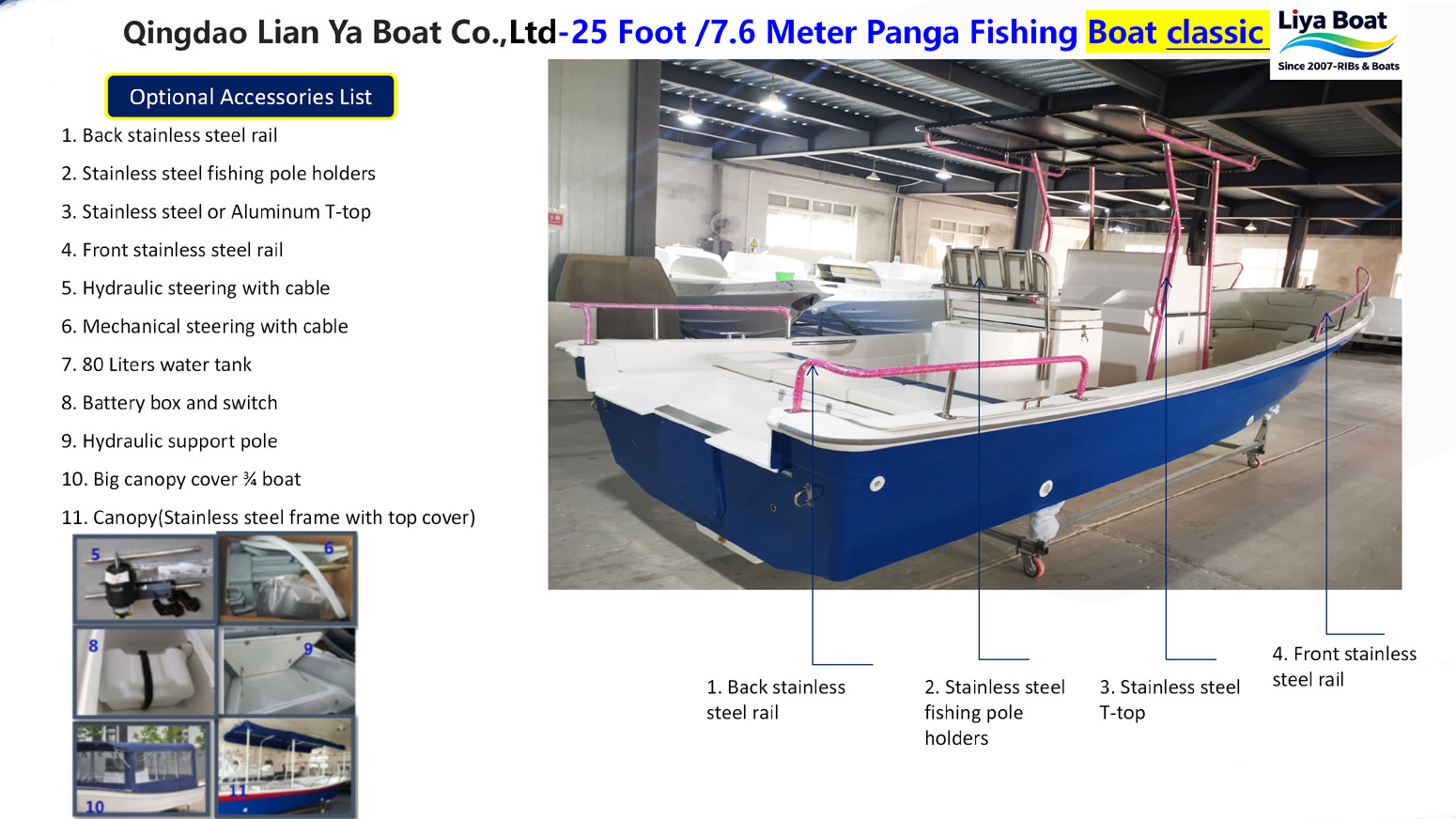 Liya 25ft Panga Fishing Boat optional accessories-1