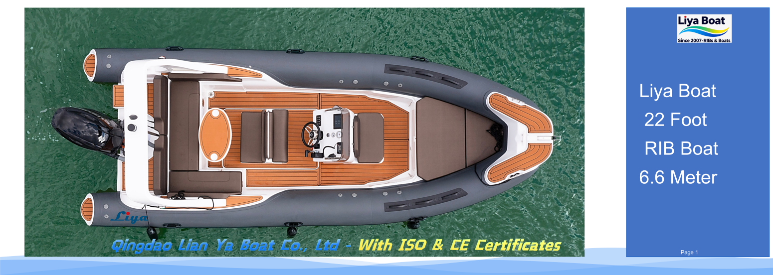 2 Person Capacity Liya 6.6m 22FT Classic RIB Boat 12 Person Capacity Liya 6.6m 22FT Classic RIB Boat
