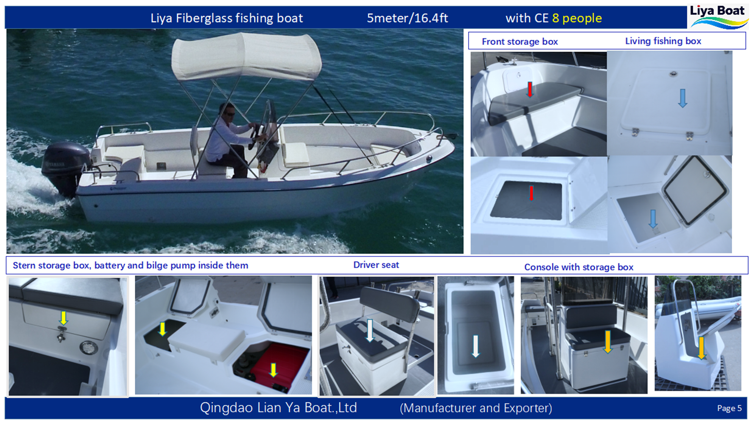 Bow Storage Locker Bow Storage Locker and Seating on 5m Boat