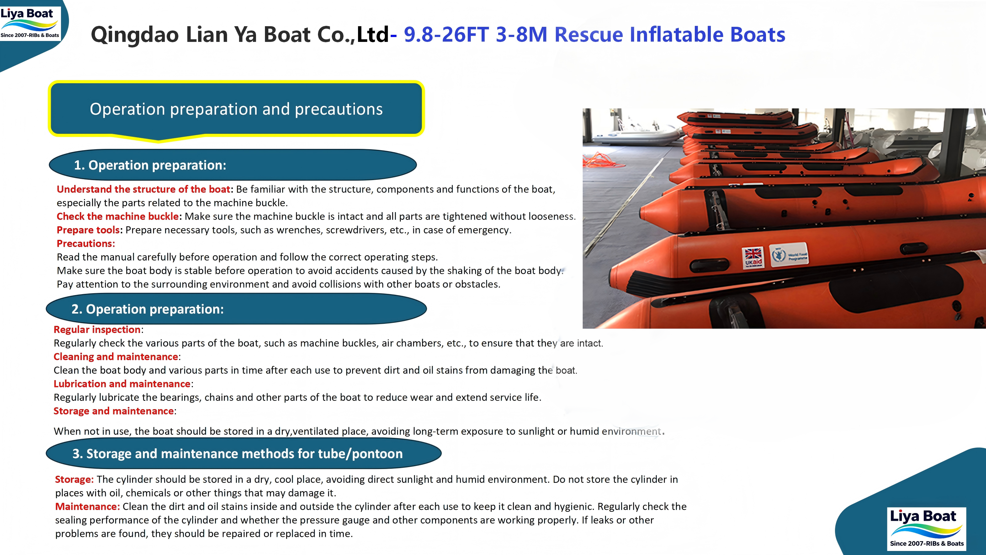 Hypalon inflatable boats Operation preparation and precautions