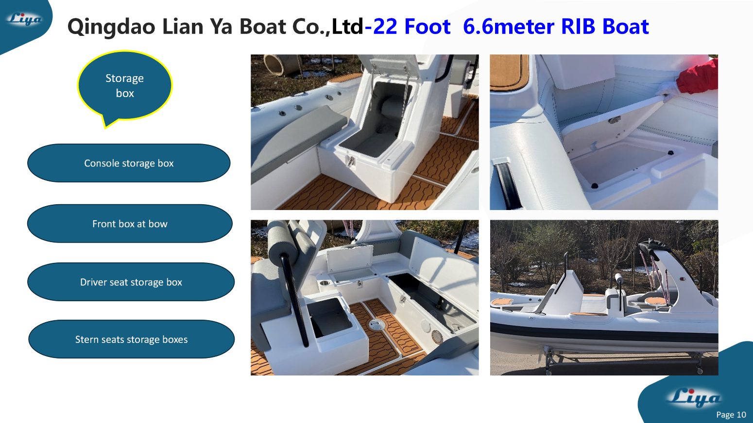 22 Foot RIB classical boat with strorge place Liya 22 Foot RIB Classic with storge boxes