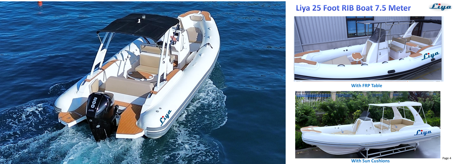 Swim platform for liya 25 Foot rib Liya 25 Foot RIB Bot with table and cushion