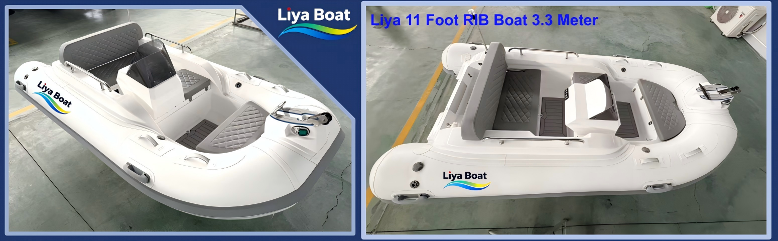 Liya 3.3m RIB boat with Fuel Tank & Console Liya 11foot small RIB dinghy with 5 person