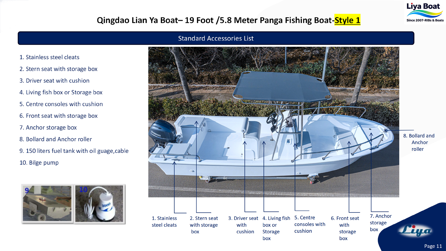 Liya 19 Foot Panga Fishing Boat standard accessories-1