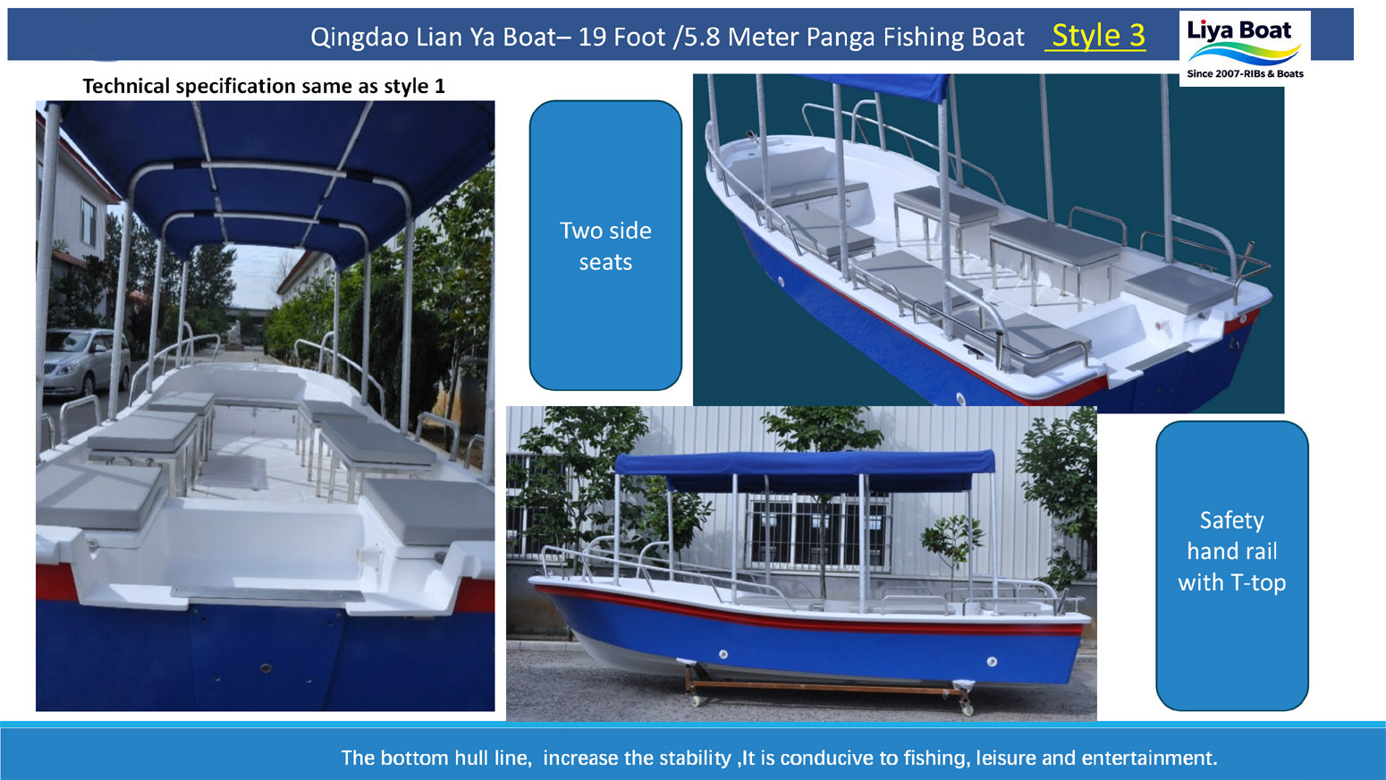 Stainless Steel Side Benches with Cushions on Panga Boat(1)