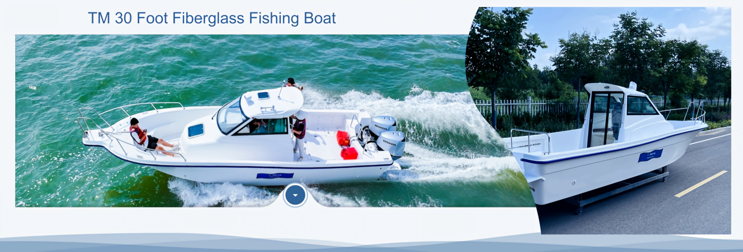 Foam-Filled Hull Structure for Enhanced Buoyancy and Safety 30 foot fiberglass-fishing-boat-with-cabin-full-side-view