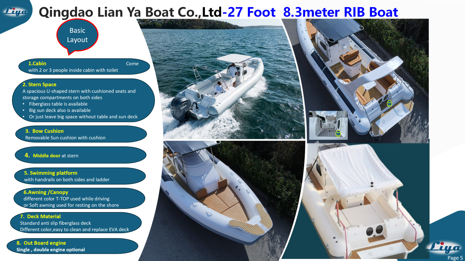 Liya Cabin RIB BOAT 27 FOOT LAYOUT Liya Cabin RIB BOAT 27 FOOT LAYOUT