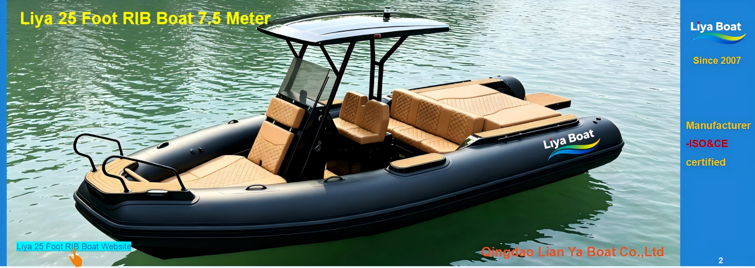 Liya luxury rigid inflatable boat 25 foot Liya 25 Foot italy style rib boat top view
