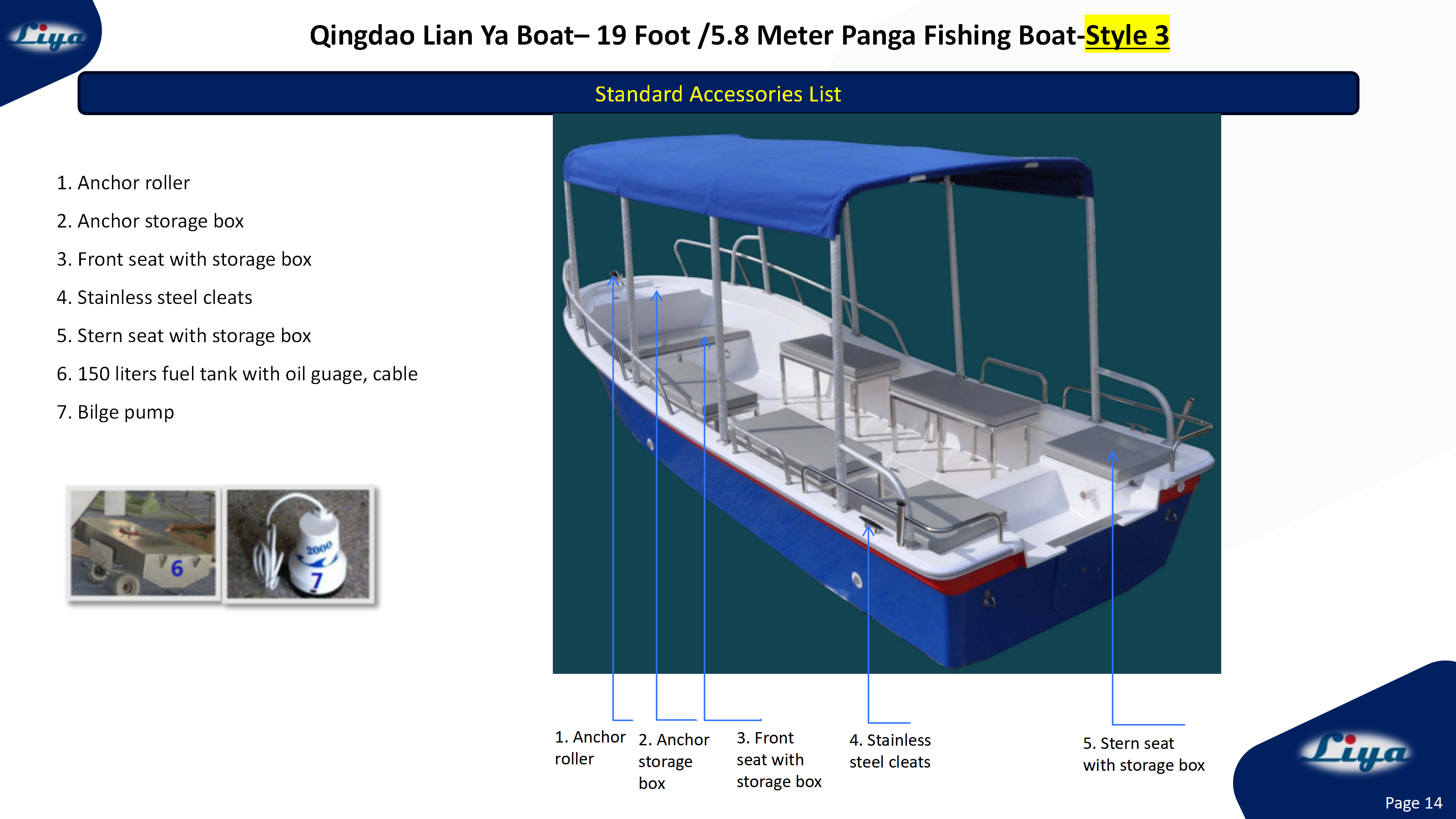 19ft offshore fishing boat standard accessories