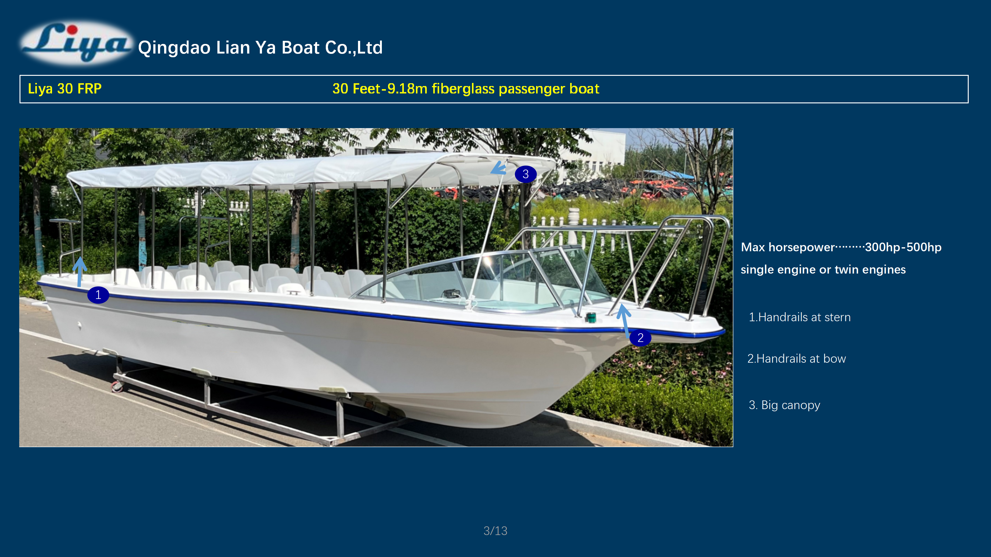Reliable single or twin outboard engine setup with a large 500L fuel tank for extended range.