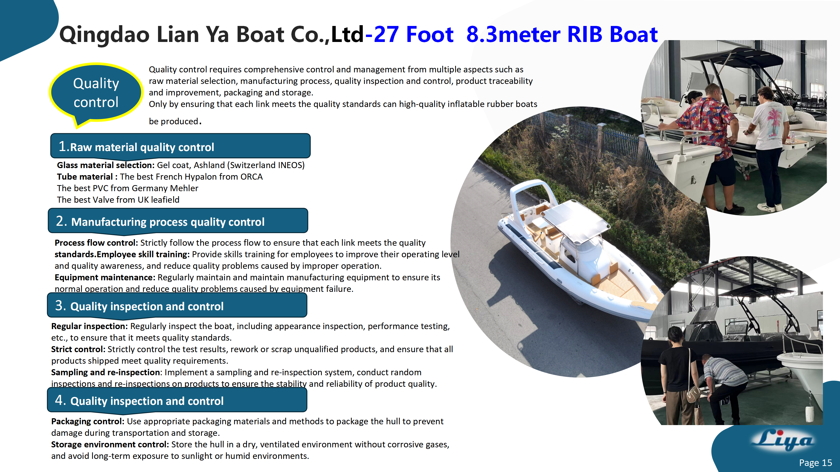 Liya 27 Foot RIB QUALITY CONTROL