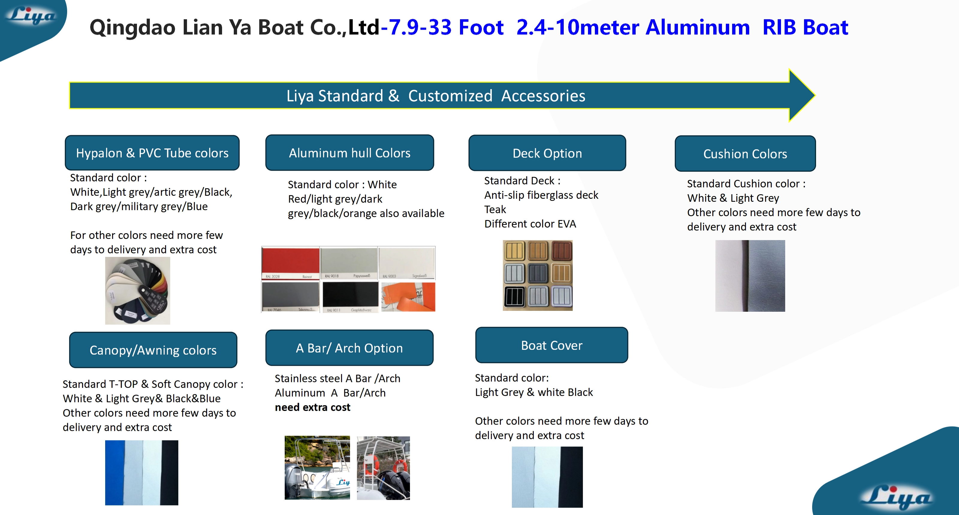 professional RHIB standard and customizable accessories