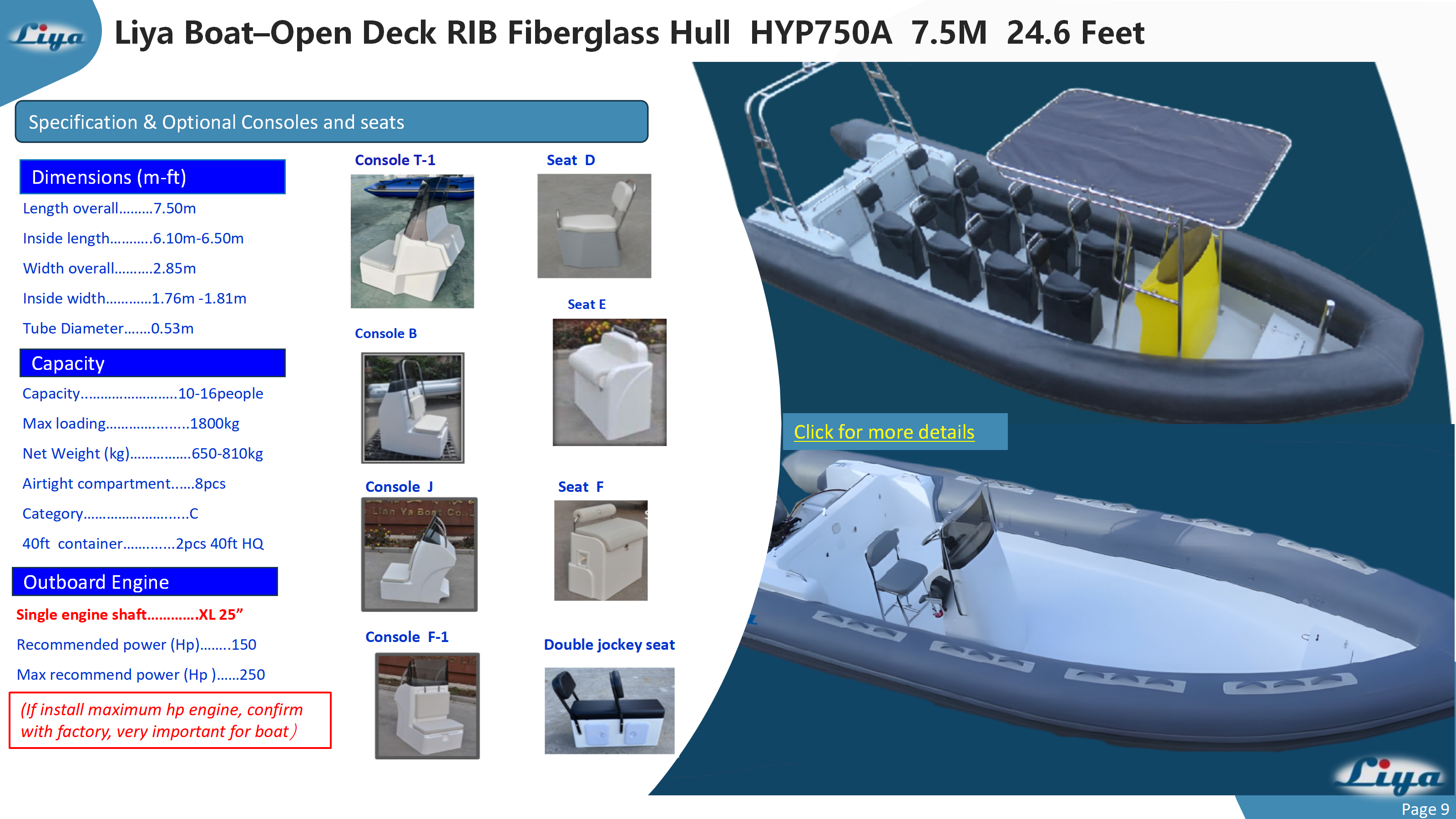 Liya Open Deck RIB-Fiberglass Hull_09