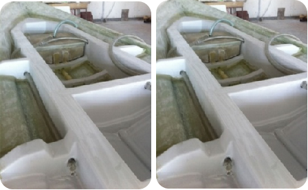 Longitudinal and transverse inside keel jointed configuration