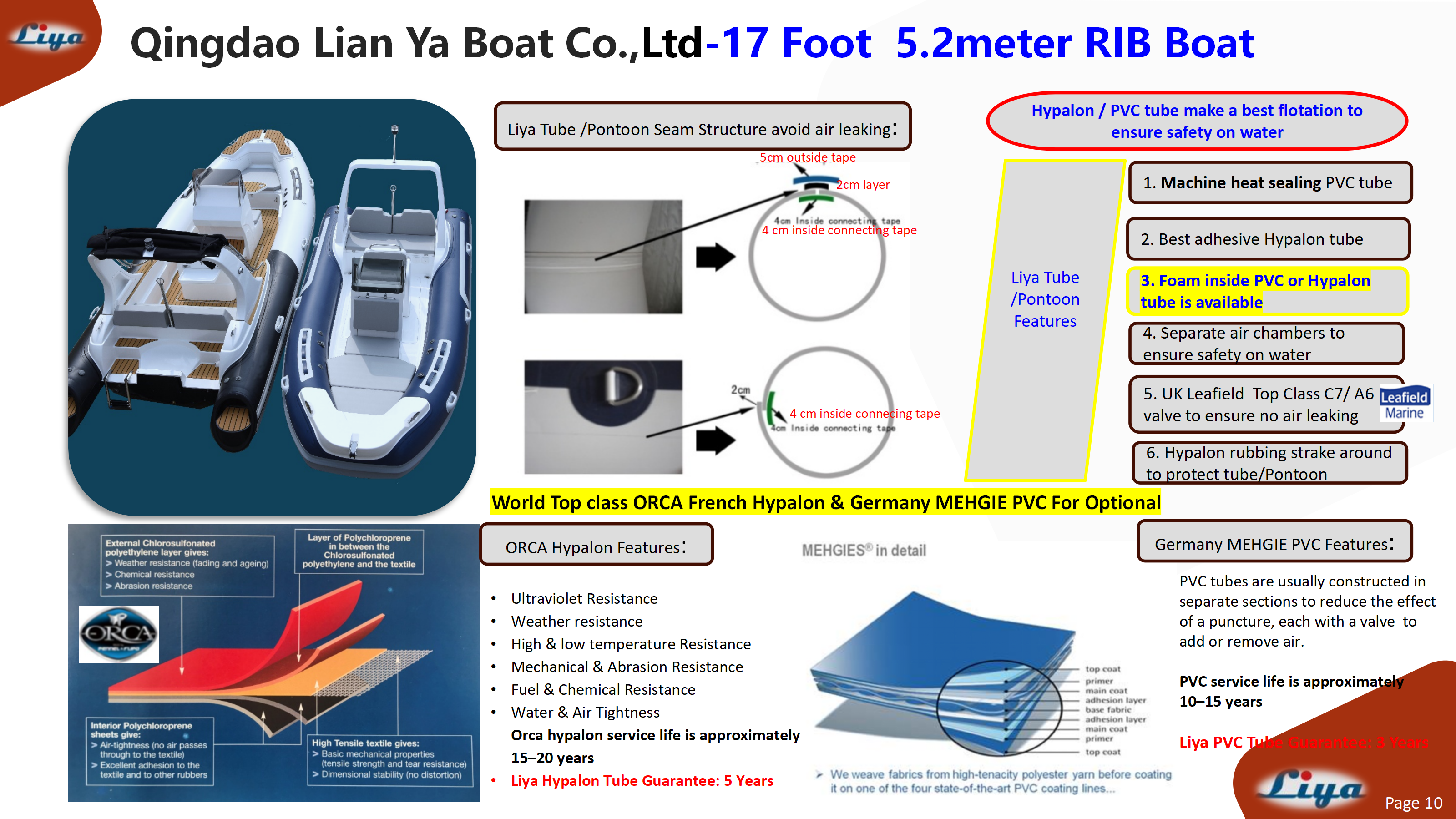 Liya 17 Foot RIB BOAT WITH HYPALON OR PVC TUBE