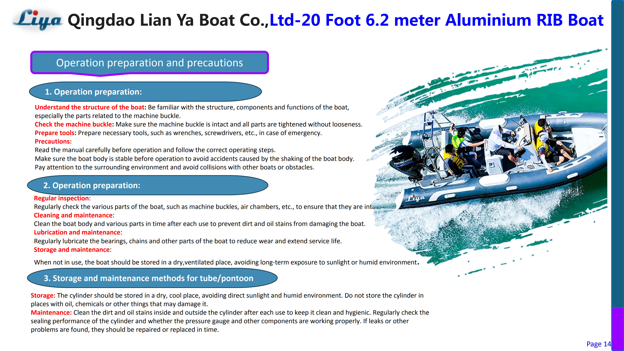 22ft deep v hull rib boat operation and maintenance