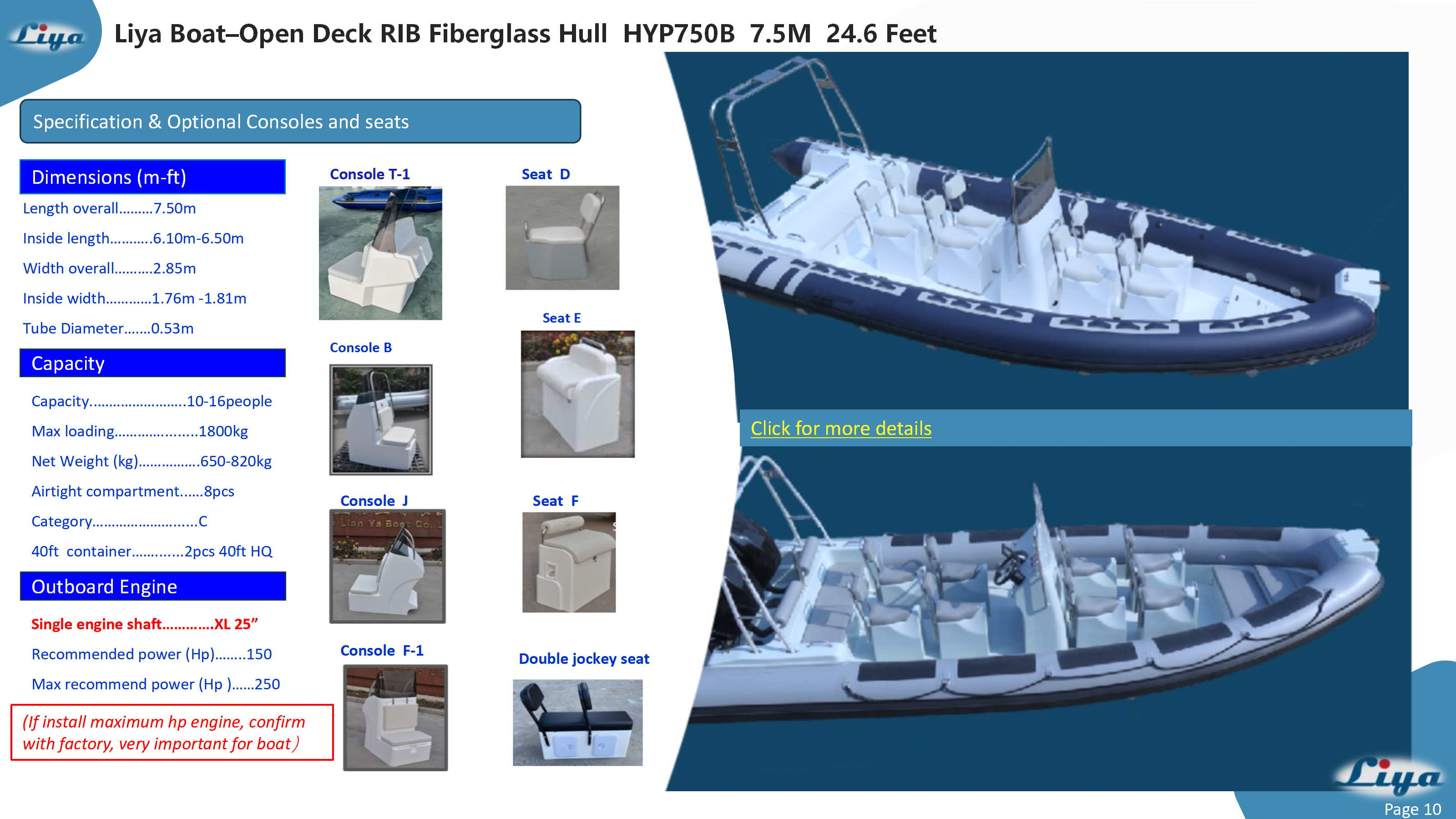 Liya Open Deck RIB-Fiberglass Hull_10