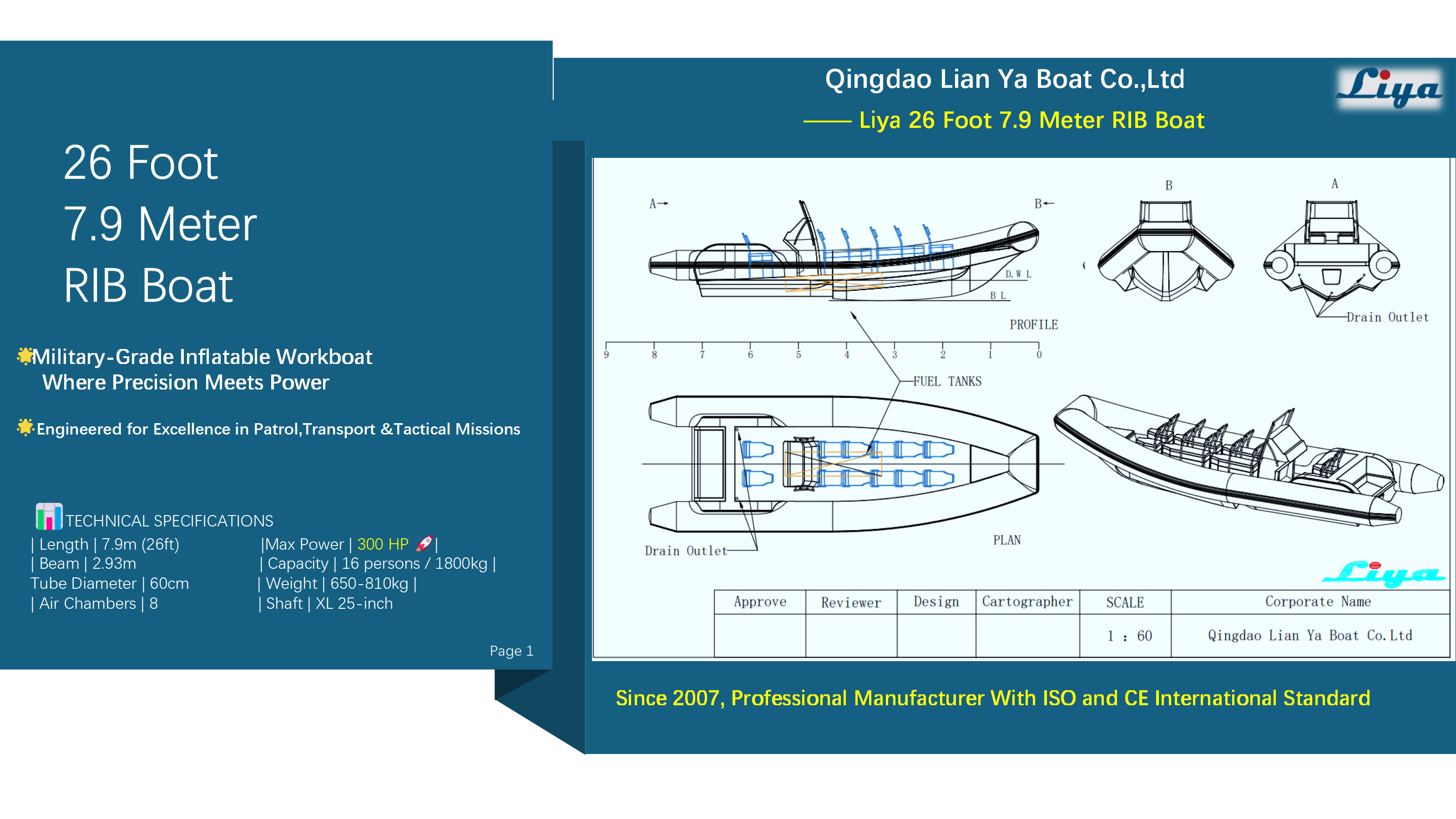 Liya rescue boat 7.9 meter design
