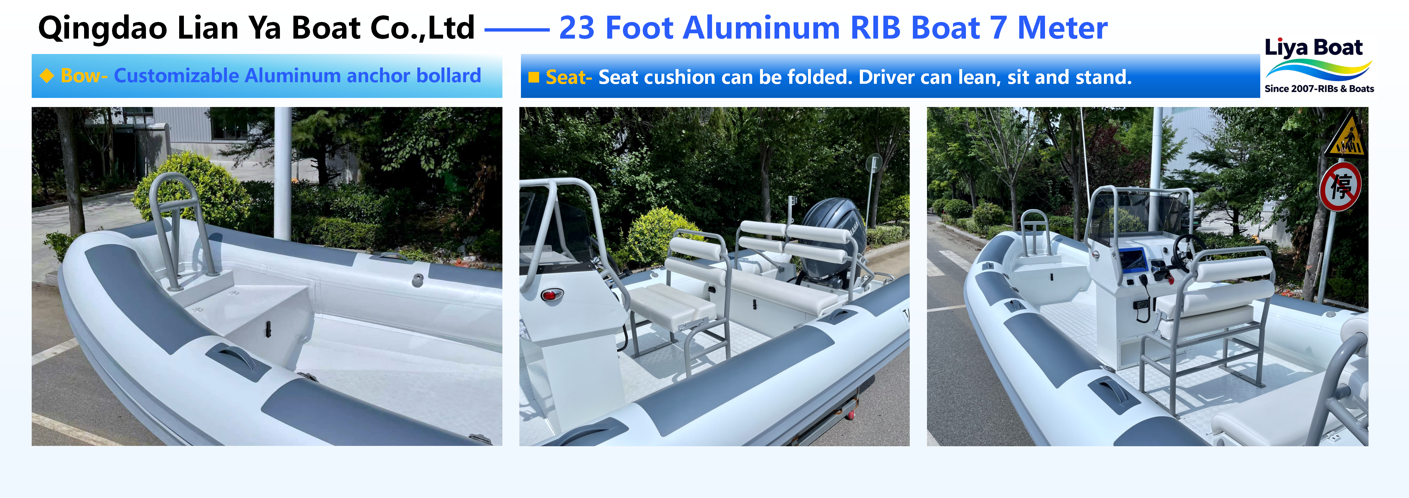 Configurable cockpit layout for 16 personnel in Liya 26ft RHIB