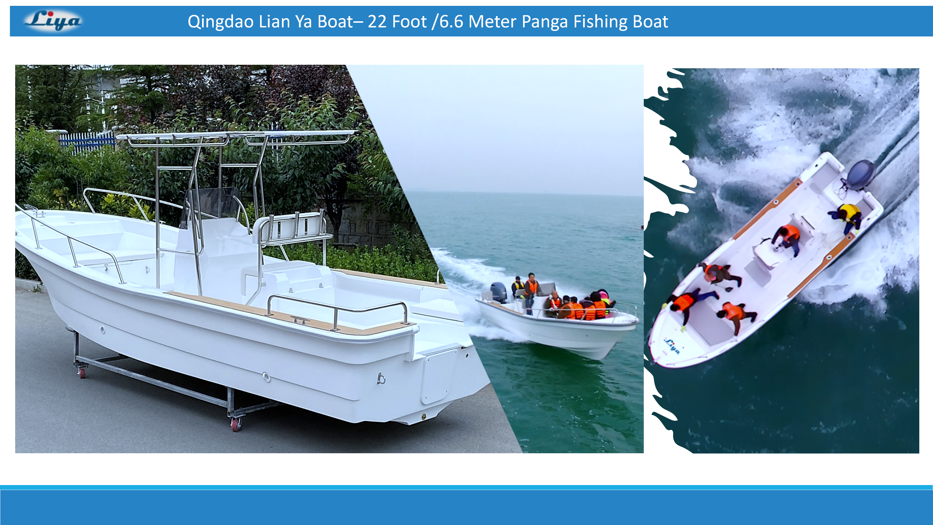 Close-up side view of the deep-V fiberglass hull for a stable ride.