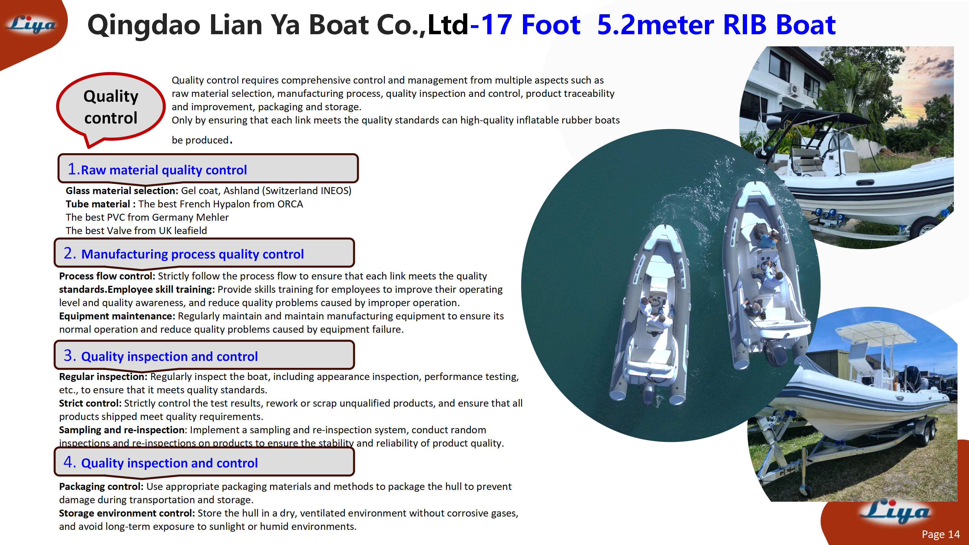 Liya 17 Foot RIB BOAT QUALITY CONTROL