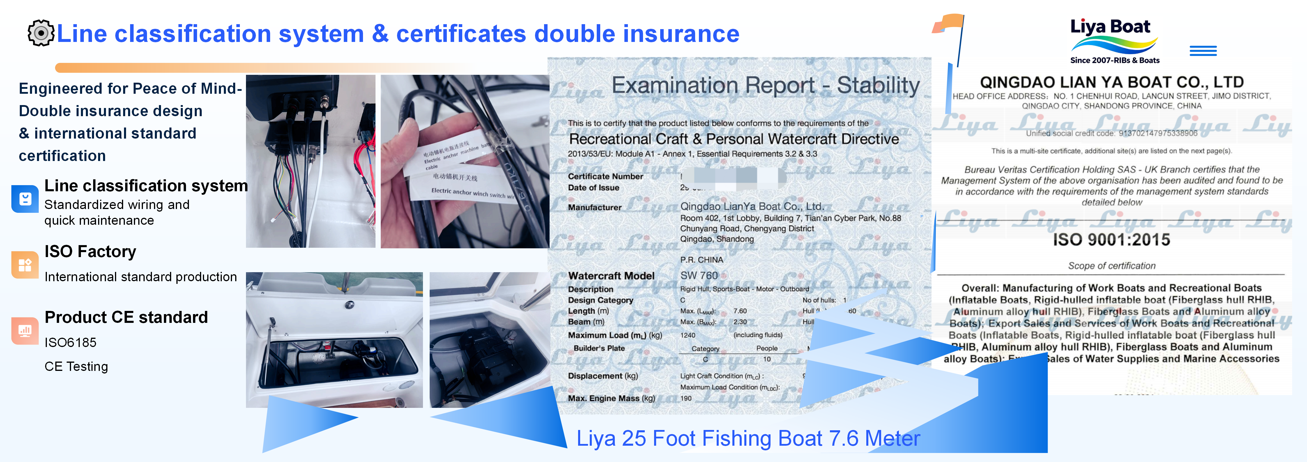 25ft ce certified fishing boat