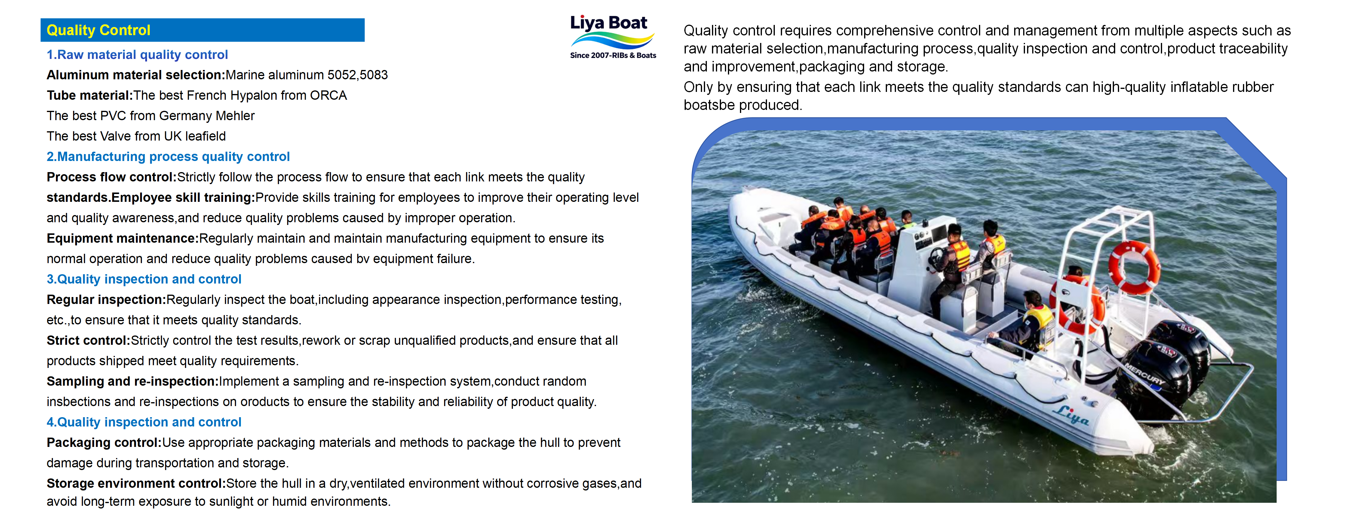 shuttle boat rib quality control