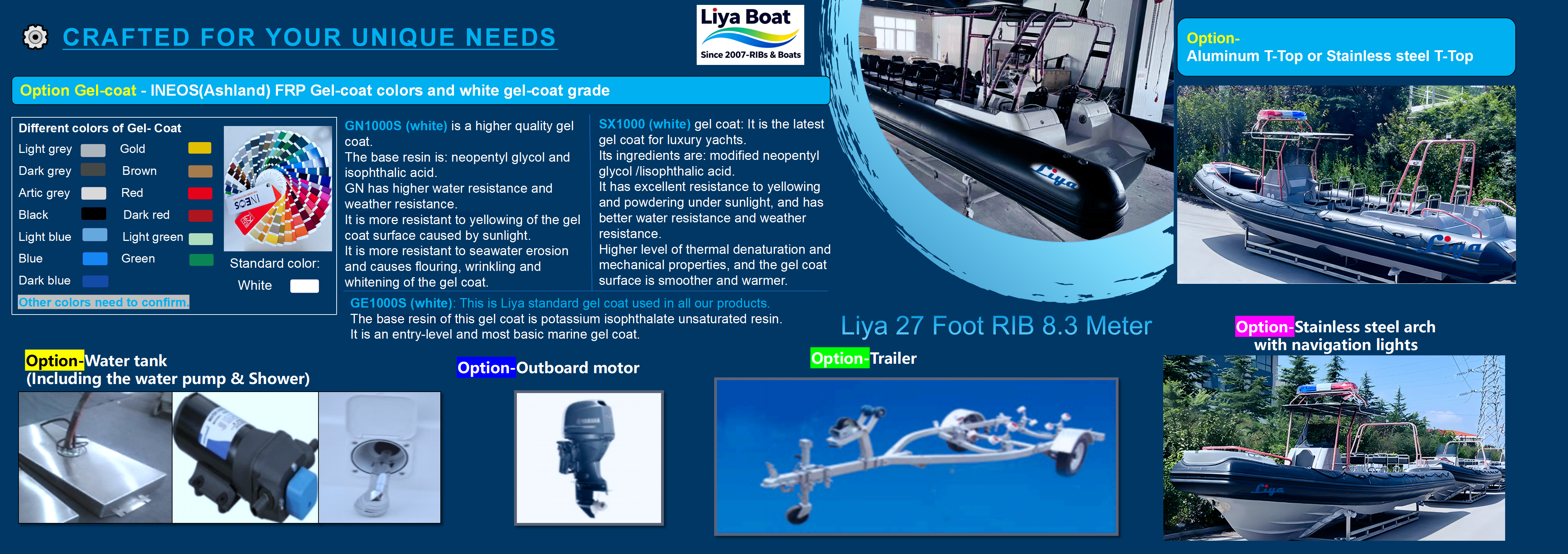 27ft heavy duty inflatable boat ooptional accessories