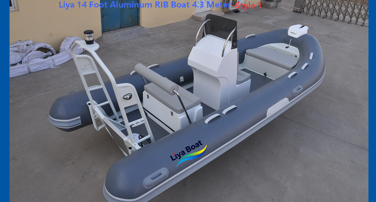 4.3-meter aluminum hull RIB boat delivering superior stability and a smooth, high-performance ride.