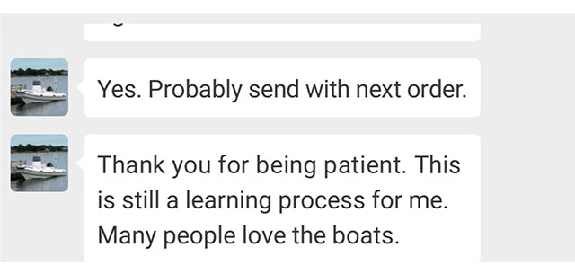 The feedback of boat
