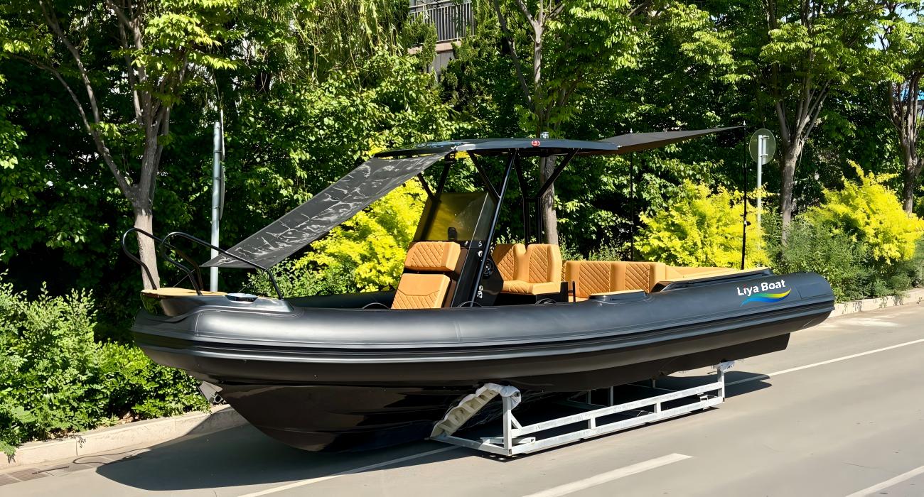  Helm console and folding seat with table on 25ft luxury RIB