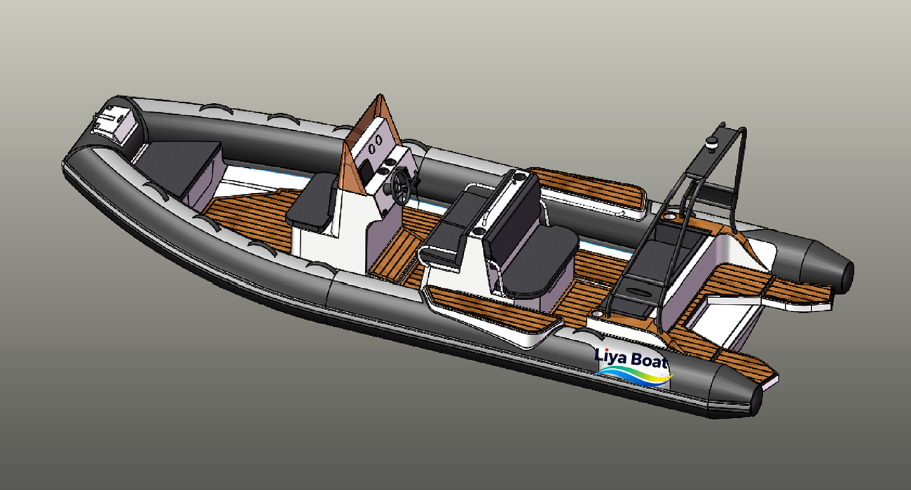 Liya 6.6m 22FT Hypalon PVC Rigid Rib Boat, Aluminum Hull,12 Passengers with CE