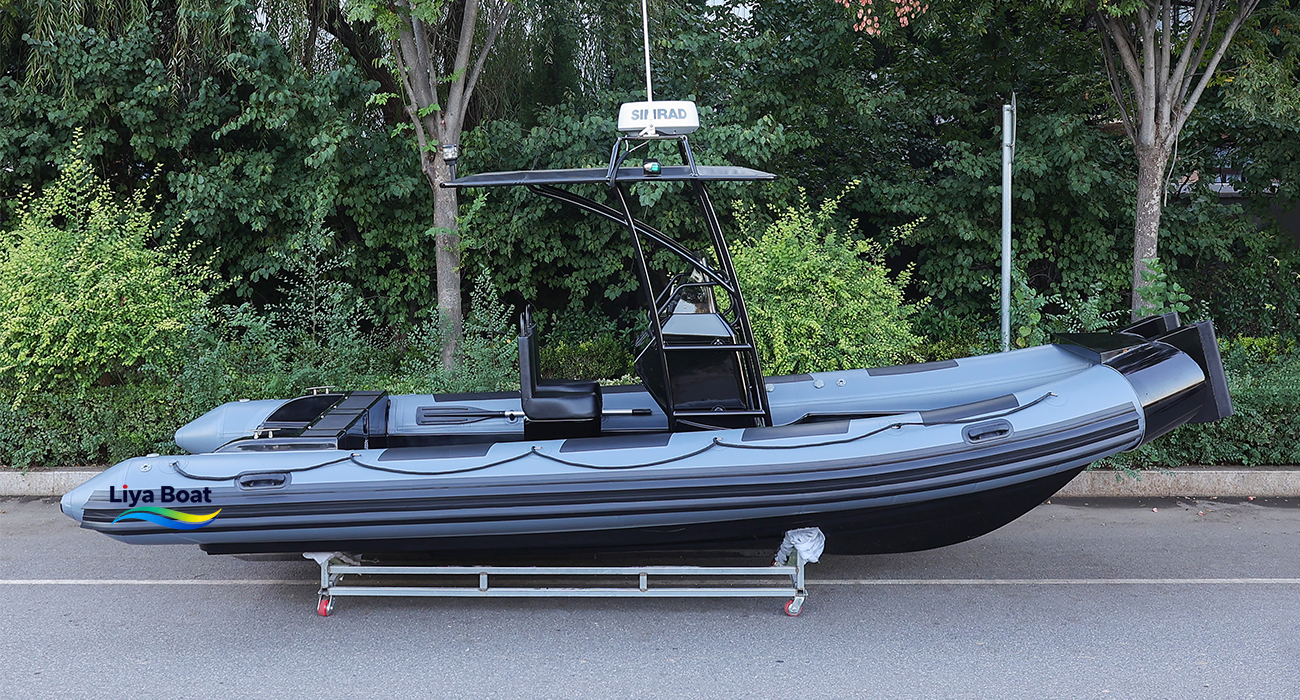 Liya 6.6m Black RIB Boat 200-250HP | 8 Seats | Patrol & Security Craft