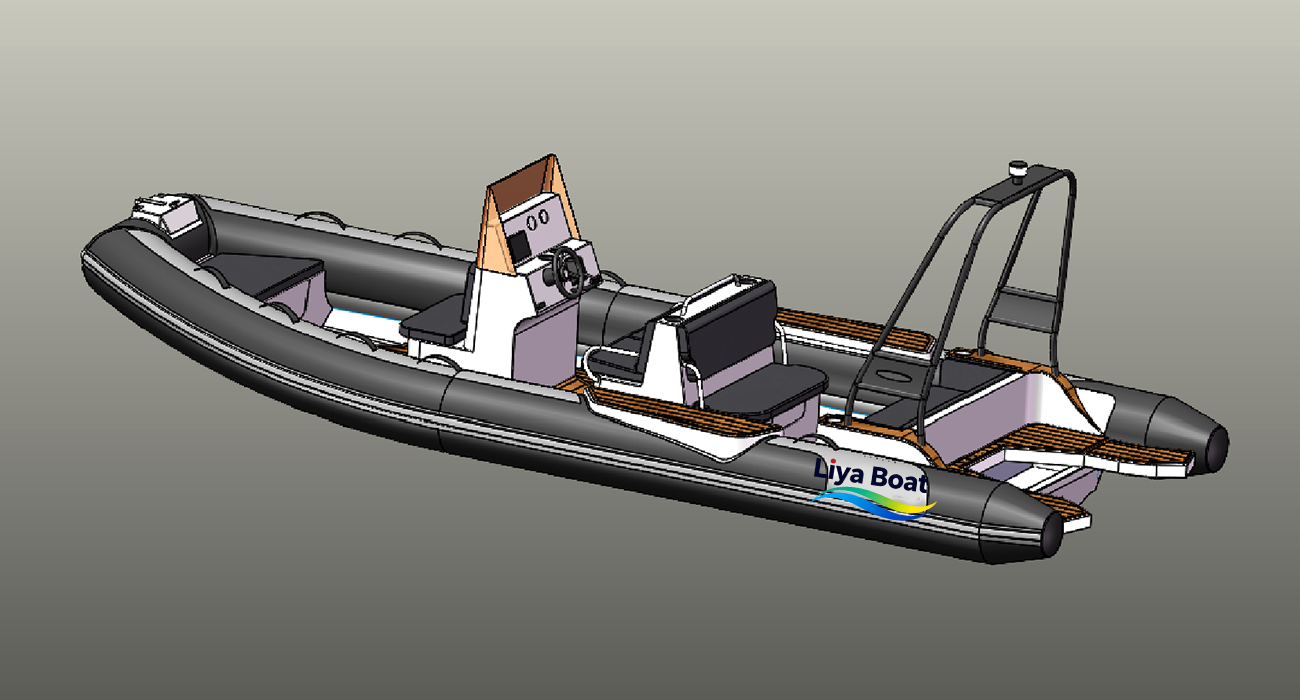 Liya 6.6m 22FT Hypalon PVC Rigid Rib Boat, Aluminum Hull,12 Passengers with CE