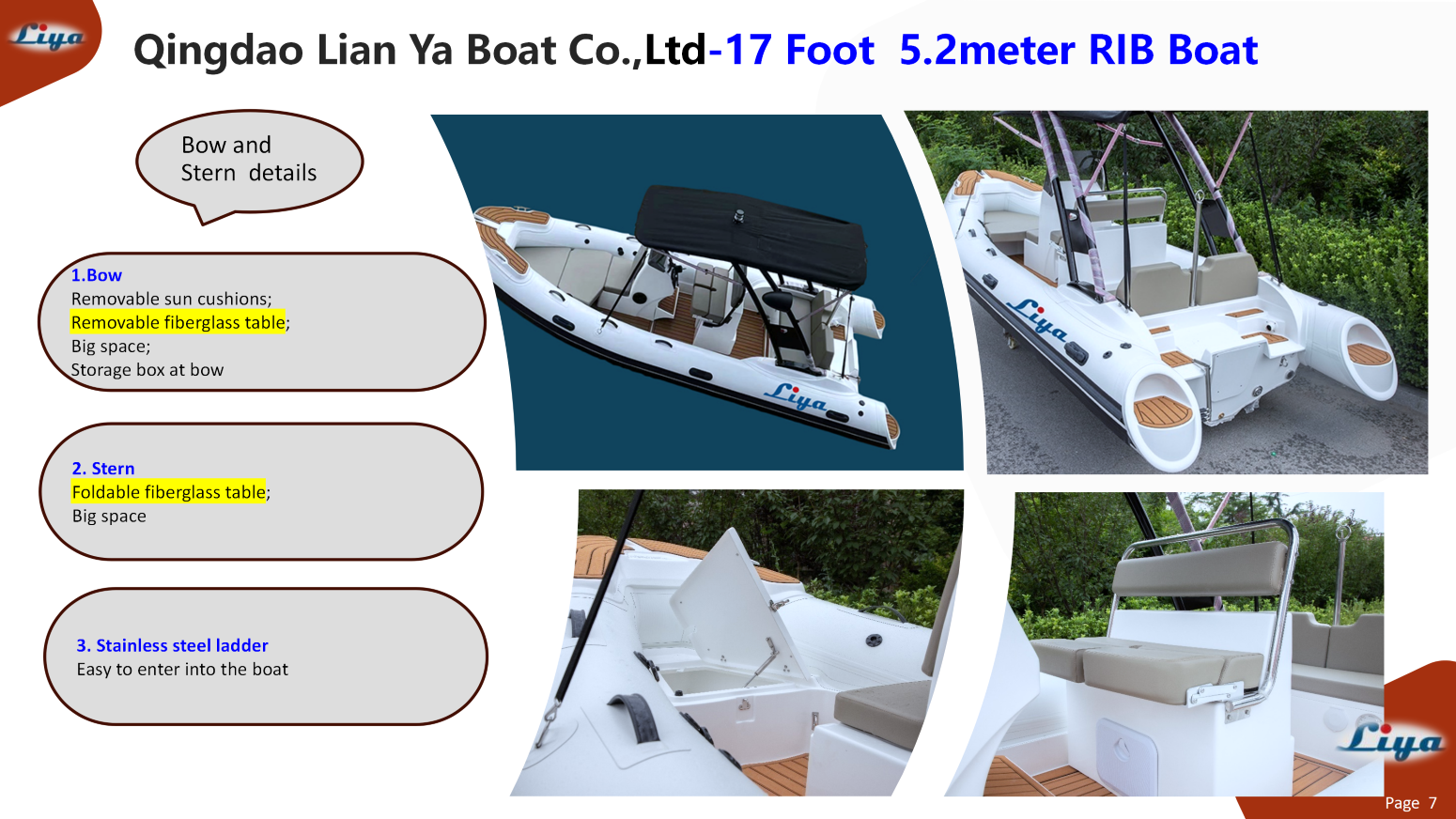 Liya RIB 520 BOW AND STERN PART