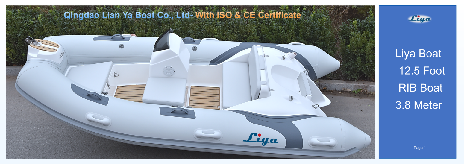 Liya 3.8m RIB yacht tender boat top view