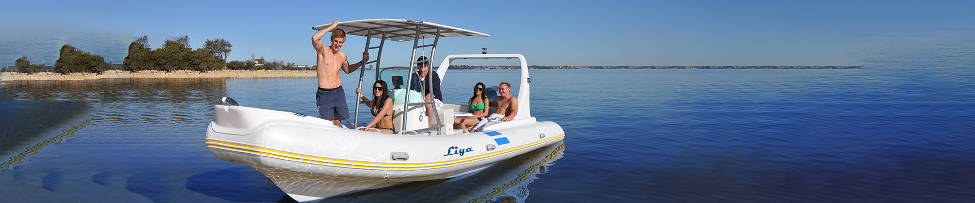 hypalon rib boat with outboard motor