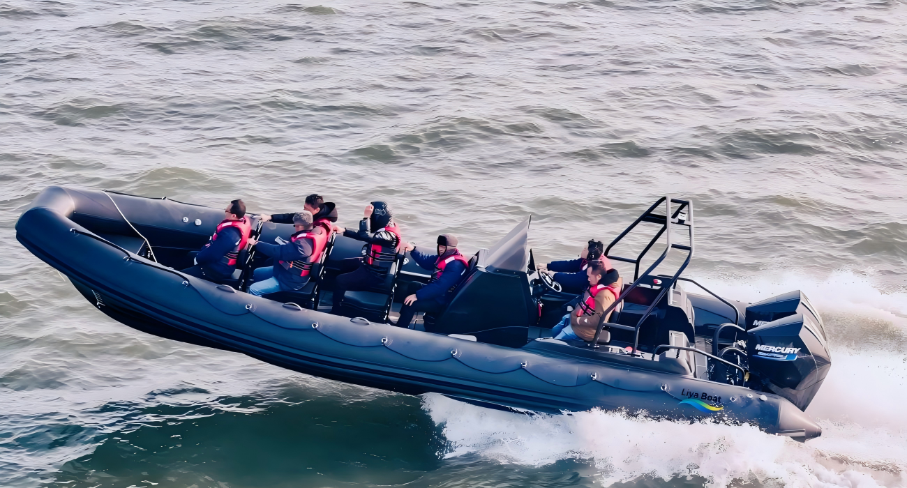 8.3m Heavy-Duty Patrol RIB Boat in Action - Side Profile