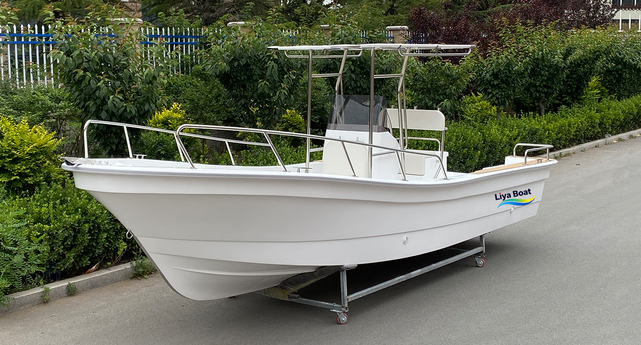 Liya 22FT Deep-V Hull Fiberglass Panga Skiff Boat, 7 Passengers,CE Certified