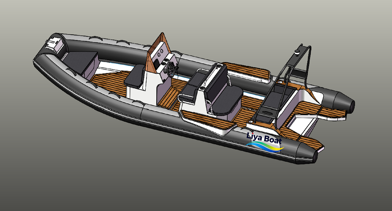 Liya 6.6m 22FT Hypalon PVC Rigid Rib Boat, Aluminum Hull,12 Passengers with CE