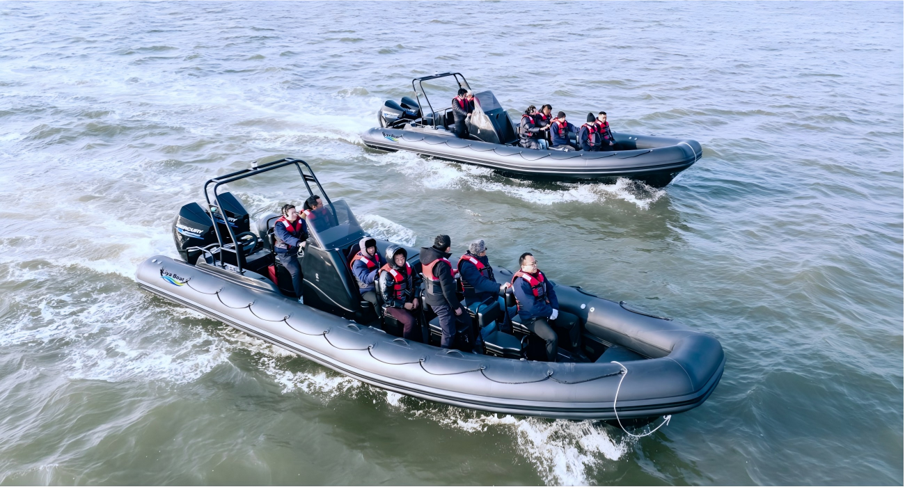 Stern View of 8.3m RIB Showing Dual Engine Configuration